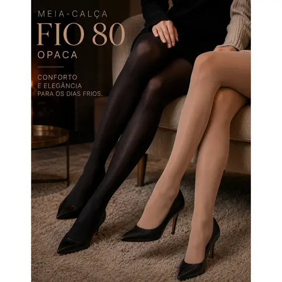 Meia Calca Trifil 6352 Fio 80 Inverno Poliamida Opaca meia calça opaca meia calça fio 80 segunda pele elegante