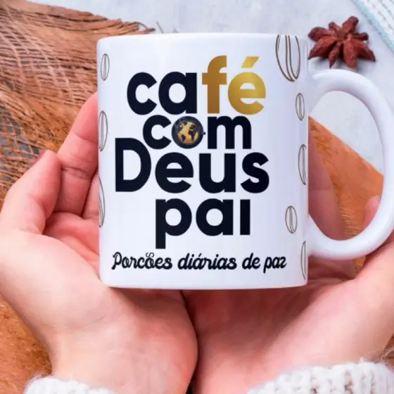 Caneca Personalizada,caneca café com deus pai  325ml