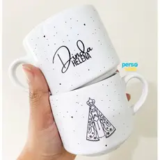 Xícaras Personalizadas com Nome | Presente para Padrinhos de Batismo, Dindos, Madrinha, Vovó e Vovô