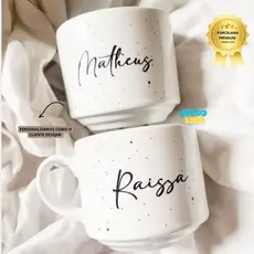 Kit Xícaras Personalizadas 180ml com Nome | Presente para Padrinhos de Casamento, Madrinha, Dindos, Batizado e Logo