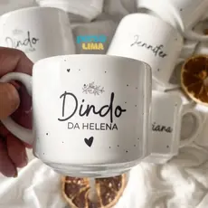 Kit Xícaras Personalizadas com Nome | Presente para Vovó, Vovô, Dindos, Padrinhos de Batismo e Madrinha