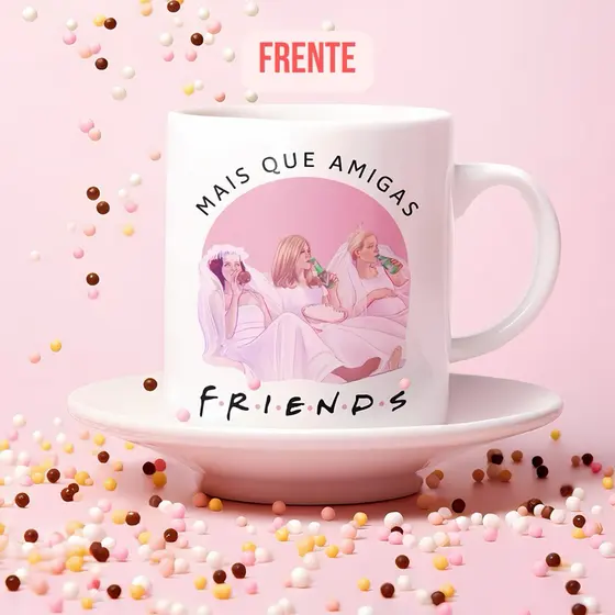 Caneca Friends Personalizada com Nome | Presente Amigas | Caneca Série Friends