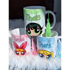 Caneca Porcelana Personalizada Meninas Super Poderosas PERSONALIZAMOS COM SEU NOME