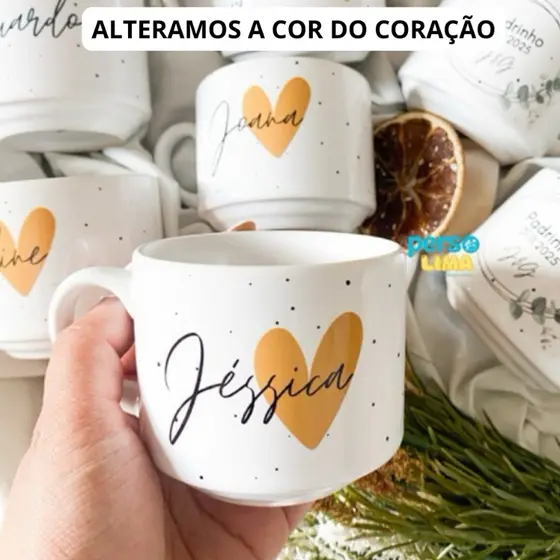 Kit Xícara Personalizadas para Padrinhos de Casamento | Caneca Madrinha com Nome | Presente Padrinhos e Dindos 180ml