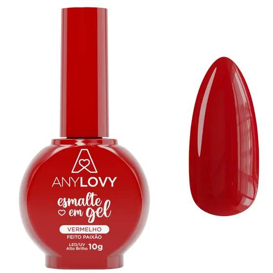 Esmalte em Gel Vermelho Feito Paixão AnyLovy 10g