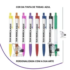 Kit 60 Canetas Personalizada com Sua Arte Diversas Cores Paquetá