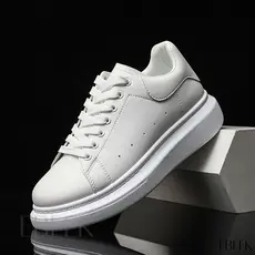 Tenis Masculino Branco Preto Original Casual Sola Alta Aumente 5 cm MCQUEN Envio Imediato