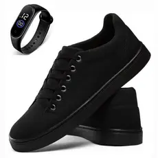 Tênis Sapatênis Sapato Casual Masculino Confortável Lançamento + Relógio Digital - Oferta!!