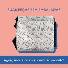 Papel De Seda Premium Estampa Coração Kit com 50 Folhas Delicada e Sofisticadas Para Lojas Roupas Ateliê Artesanato