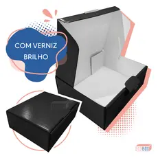 Caixa de Papelão Preta Premium 20x16x7cm E-Commerce Presente Envios Delivery Loja Roupas Artesanato