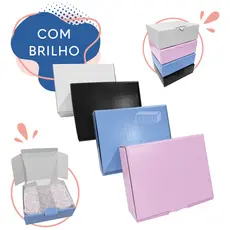 Caixa de Papelão Colorida Premium 20x16x7cm E-Commerce Roupas Cosméticos Presente Correios Resistente