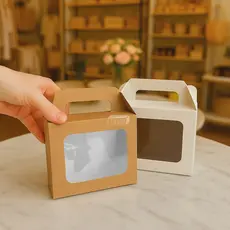 Caixa de Presente Maleta Com Visor 15x6x12cm Para Festas Cosméticos Lembrancinha Doces Roupas Aniversário Sofisticada