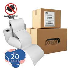 Kit 20, 10 e 5 Rolos Etiqueta Térmica 10x15cm Adesiva Não Usa Ribbon Para Envios E-Commerce Embalagens