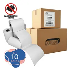 Etiqueta Térmica Adesiva Rolo Não Usa Ribbon 10x15cm Para Envios E-Commerce Embalagens Correios Lojas Impressora