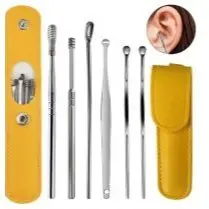 Kit Jogo Removedor De Cera De Ouvido Fácil Limpeza + Estojo (6 Peças)