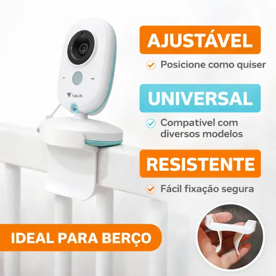 Suporte para Câmera Babá Eletrônica Ajustável Flexível para Berço