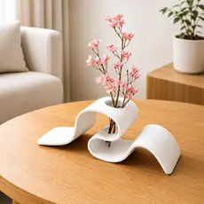 Vaso Decorativo Moderno Preto para Arranjos Flores Secas e Decoração de Interiores