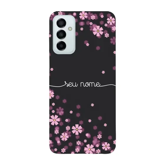 Capinha para Samsung M23 Anti Impacto Personalizada - Flores Lilás com nome