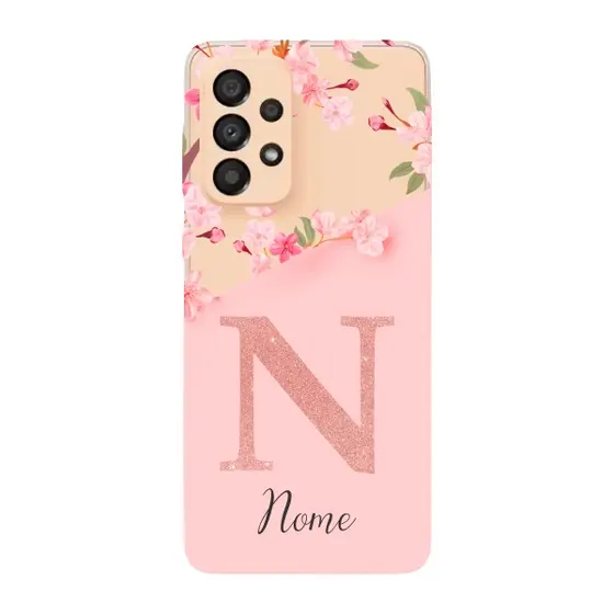 Capinha para Samsung A33 Anti Impacto Personalizada - Delicate Flowers com nome e fundo transparente