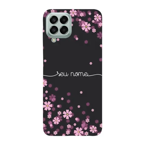 Capinha para Samsung M53 5G Anti Impacto Personalizada - Flores Lilás com nome