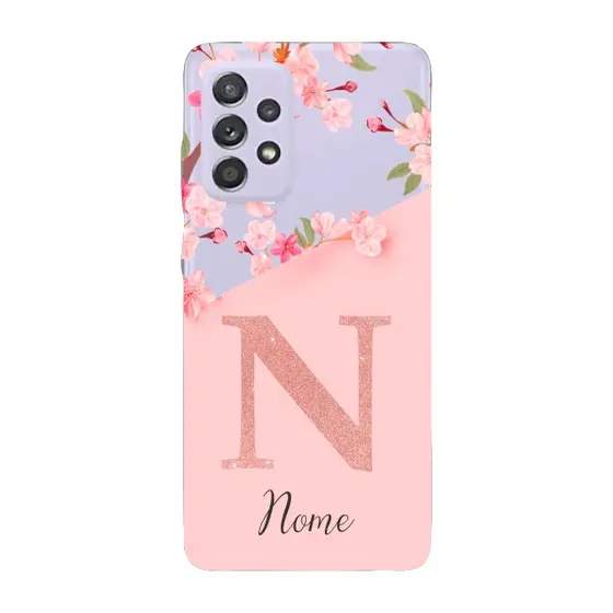 Capinha para Samsung A52  Anti Impacto Personalizada - Delicate Flowers com nome e fundo transparente