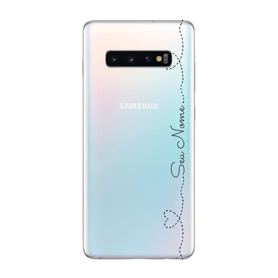 Capinha para Samsung S10 Plus Anti Impacto Personalizada - Nome na lateral e fundo transparente