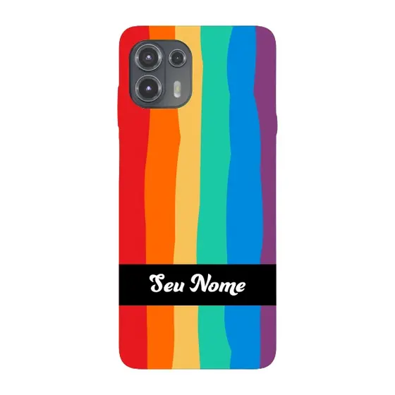 Capinha para Moto Edge 20 Lite Anti Impacto Personalizada - Arco Íris Colorido LGBT LGBTQIA+ com nome