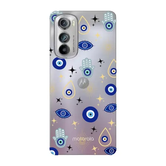 Capinha para Moto Edge 30 Anti Impacto Personalizada - Olho Grego com funto transparente
