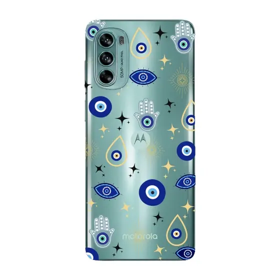 Capinha para Moto G62 Anti Impacto Personalizada - Olho Grego com funto transparente