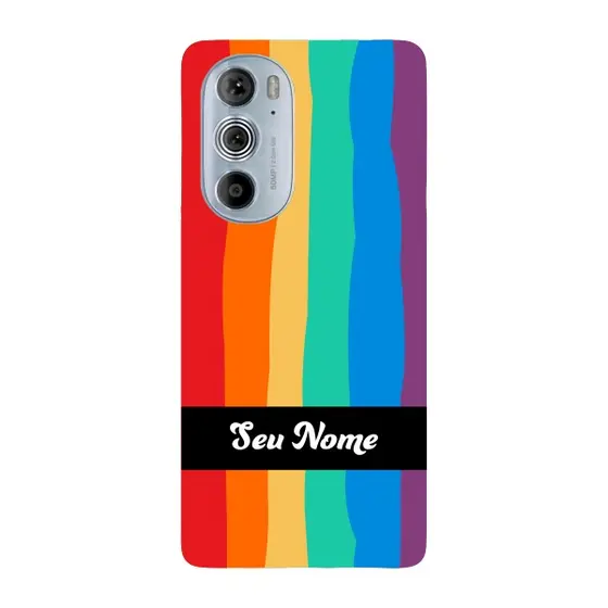 Capinha para Moto Edge 30 Pro Anti Impacto Personalizada - Arco Íris Colorido LGBT LGBTQIA+ com nome