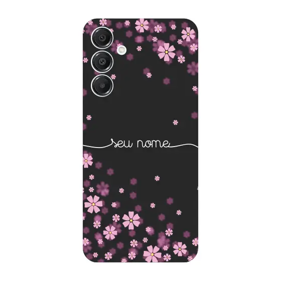 Capinha para Samsung A26 Anti Impacto Personalizada - Flores Lilás com nome