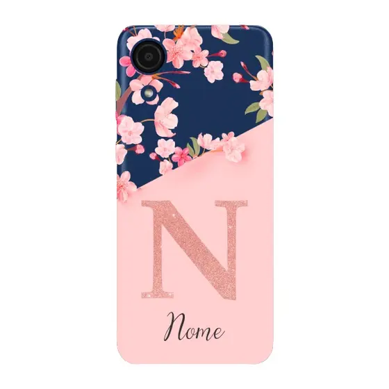 Capinha para Samsung A03 Core Anti Impacto Personalizada - Delicate Flowers com nome e fundo transparente