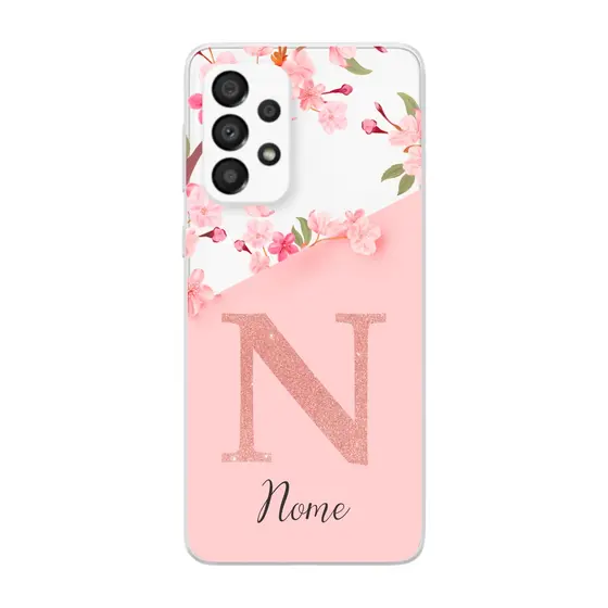 Capinha para Samsung A13 4G Anti Impacto Personalizada   - Delicate Flowers com nome e fundo transparente
