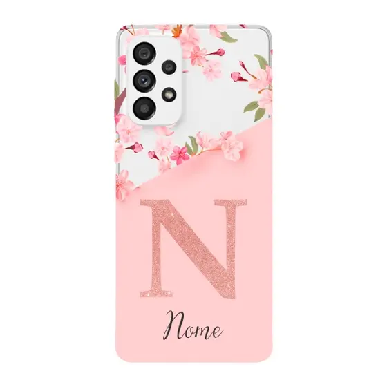 Capinha para Samsung A73 5G Anti Impacto Personalizada - Delicate Flowers com nome e fundo transparente