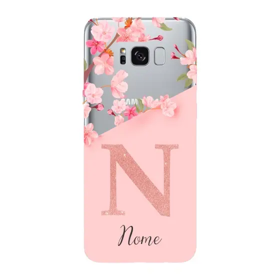 Capinha para Samsung S8 Anti Impacto Personalizada - Delicate Flowers com nome e fundo transparente