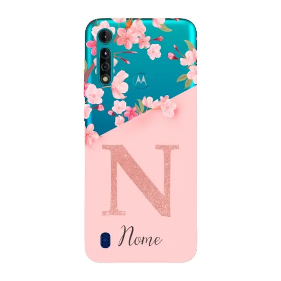 Capinha para Moto G8 Power Lite Anti Impacto Personalizada - Delicate Flowers com nome e fundo transparente