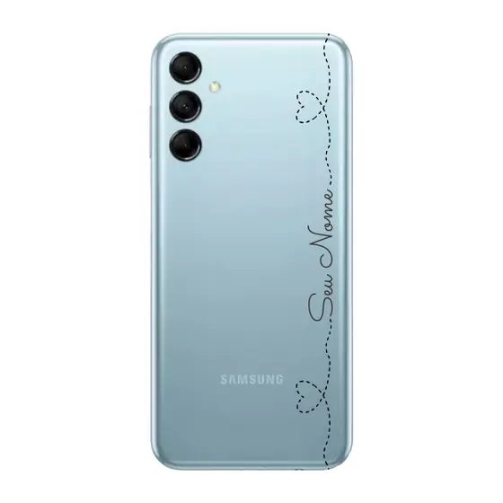 Capinha para Samsung M14 Anti Impacto Personalizada - Nome na lateral e fundo transparente