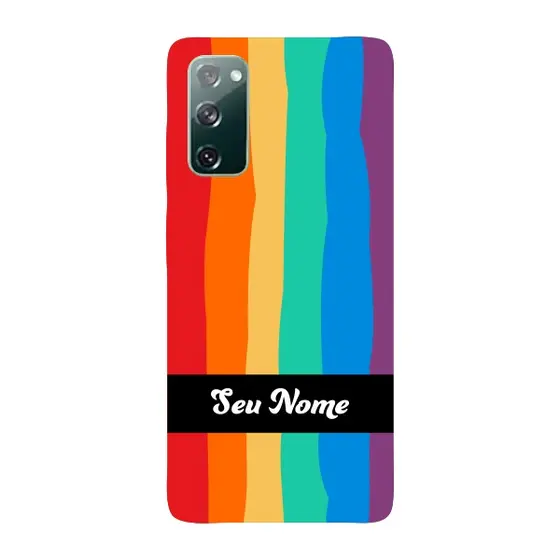Capinha para Samsung S20 FE Anti Impacto Personalizada - Arco Íris Colorido LGBT LGBTQIA+ com nome