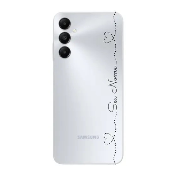 Capinha para Samsung A05s Anti Impacto Personalizada - Nome na lateral e fundo transparente