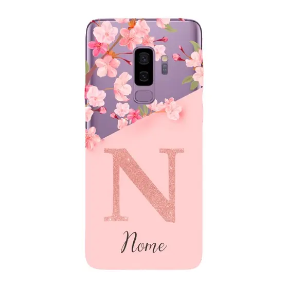 Capinha para Samsung S9 Plus Anti Impacto Personalizada - Delicate Flowers com nome e fundo transparente