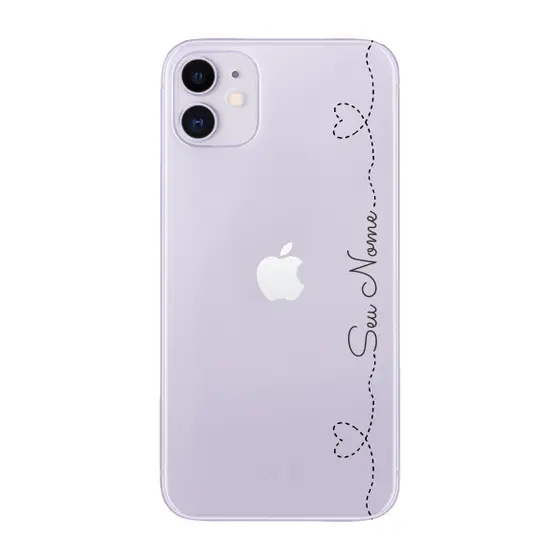 Capinha para iPhone 11 Anti Impacto Personalizada - Nome na lateral e fundo transparente