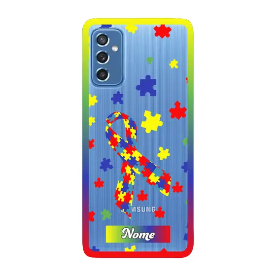 Capinha para Samsung M52 5G Anti Impacto Personalizada - Autismo - Autista - com nome e fundo transparente