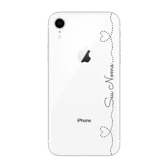 Capinha para iPhone XR Anti Impacto Personalizada - Nome na lateral e fundo transparente