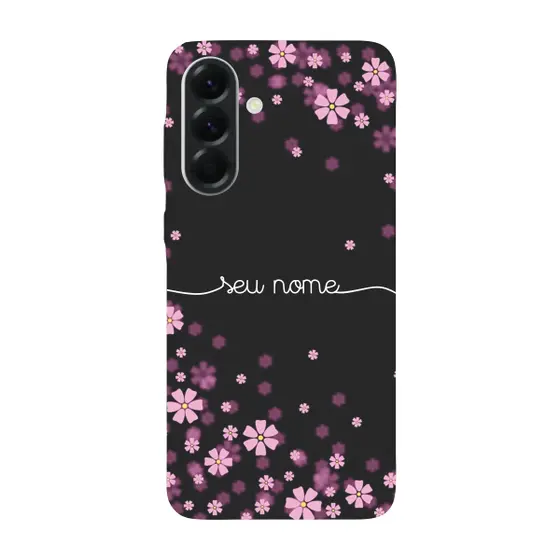 Capinha para Samsung A56 Anti Impacto Personalizada - Flores Lilás com nome