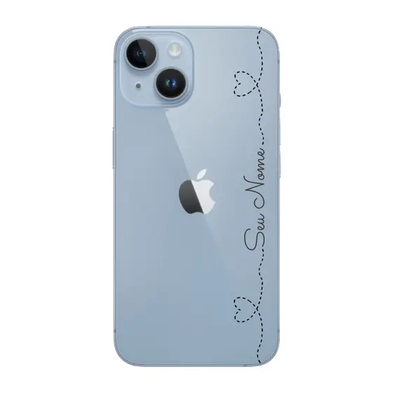 Capinha para iPhone 14 Plus Anti Impacto Personalizada - Nome na lateral e fundo transparente