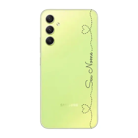 Capinha para Samsung A34 Anti Impacto Personalizada - Nome na lateral e fundo transparente