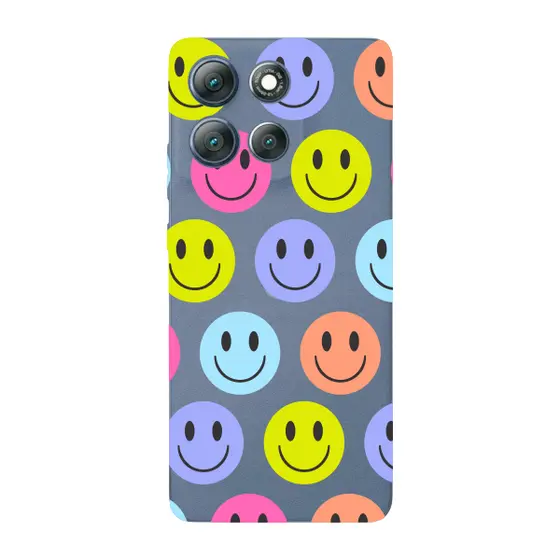 Capinha para Moto G86 Anti Impacto Personalizada - Smiles coloridos com fundo Transparente