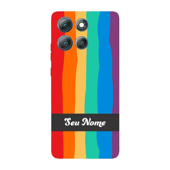 Capinha para Moto G86 Anti Impacto Personalizada - Arco Íris Colorido LGBT LGBTQIA+ com nome