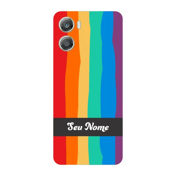 Capinha para Moto G06 Anti Impacto Personalizada - Arco Íris Colorido LGBT LGBTQIA+ com nome