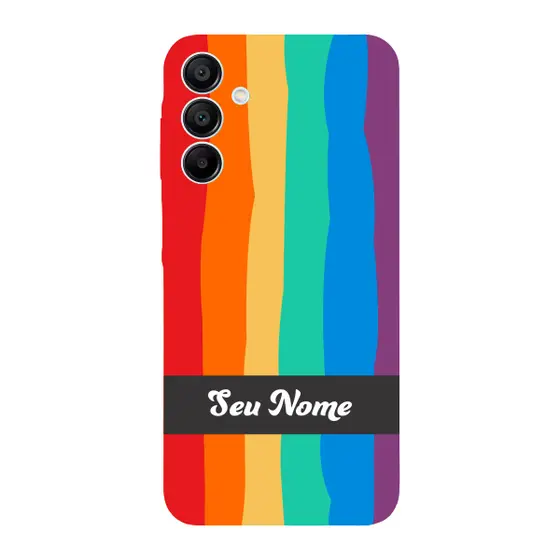 Capinha para Samsung A35 Anti Impacto Personalizada - Arco Íris Colorido LGBT LGBTQIA+ com nome